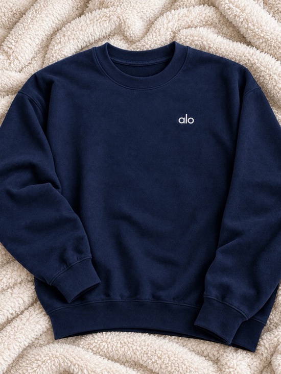 ALO Yoga Tops - ALO Yoga Crewneck Sweatshirt in Navy • Unisex